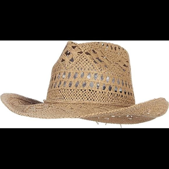 EOZY Men & Women\'s Summer Cowboy Cowgirl Straw Hat Hollow Out Woven main image 3